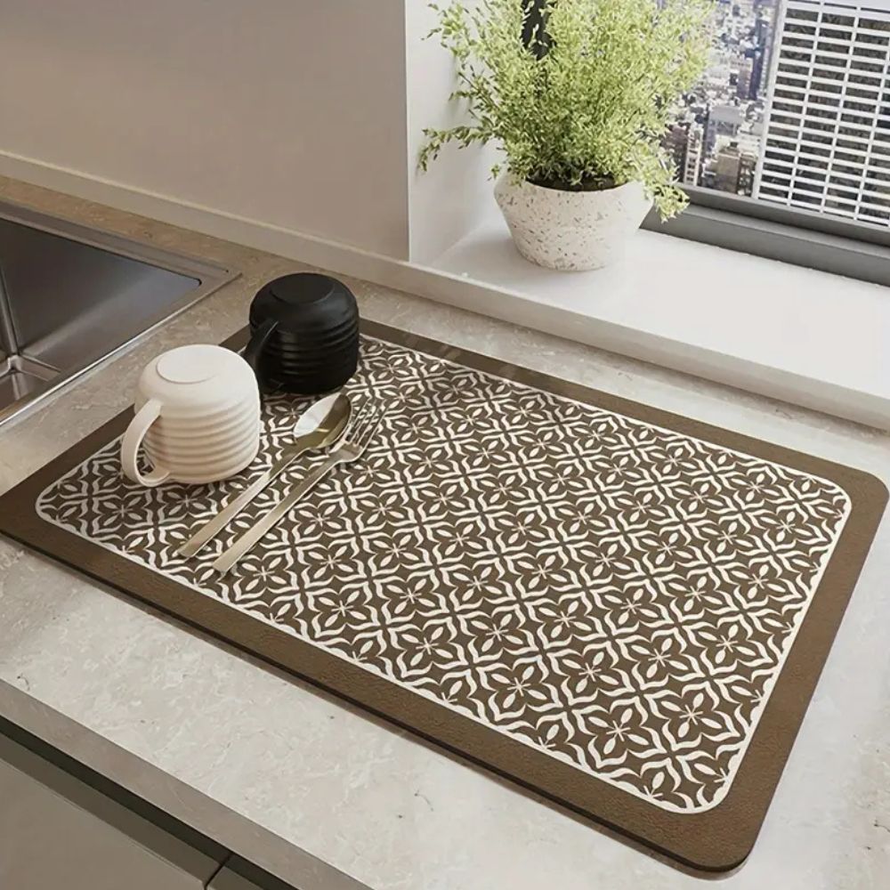 Fast-Dry Dish Mat Non-Slip Kitchen Drying