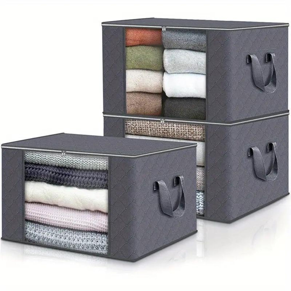 Large Collapsible Storage Bag – Foldable Organizer with Clear Window and Handles