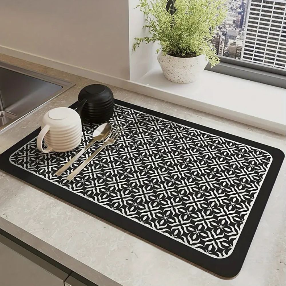 Fast-Dry Dish Mat Non-Slip Kitchen Drying