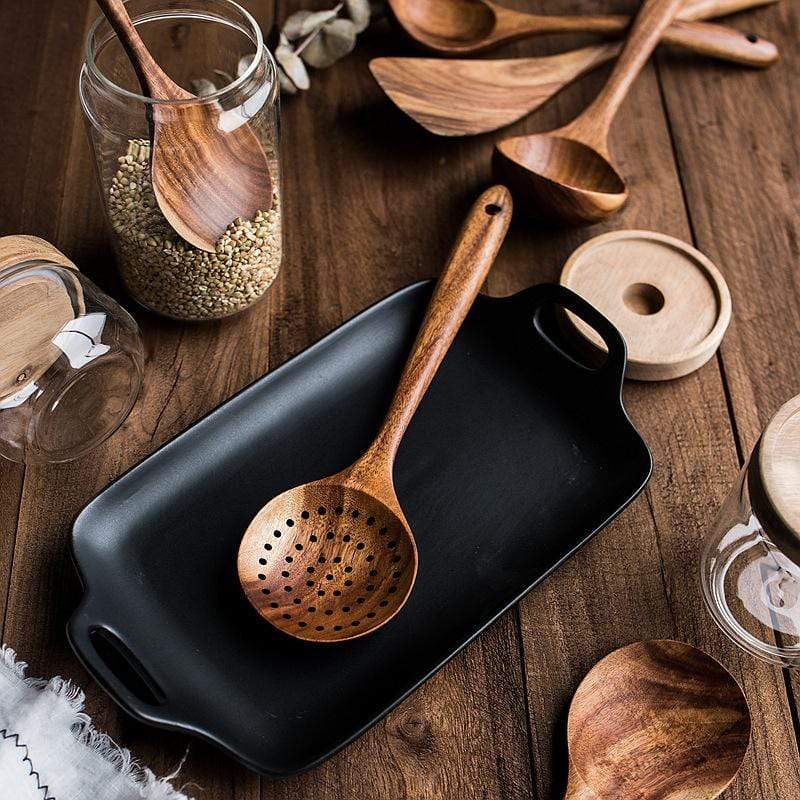 Modern Kitchen Utensils – 7-Piece Natural Cooking Set
