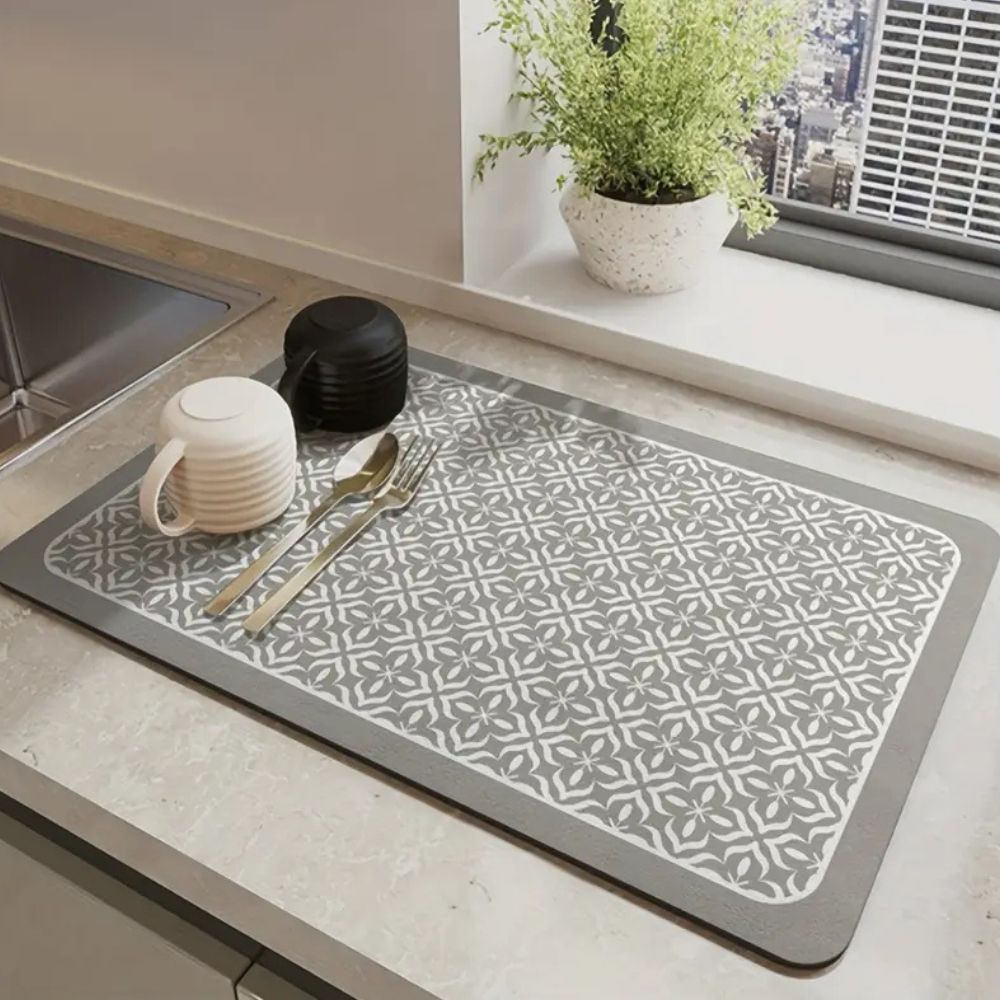 Fast-Dry Dish Mat Non-Slip Kitchen Drying