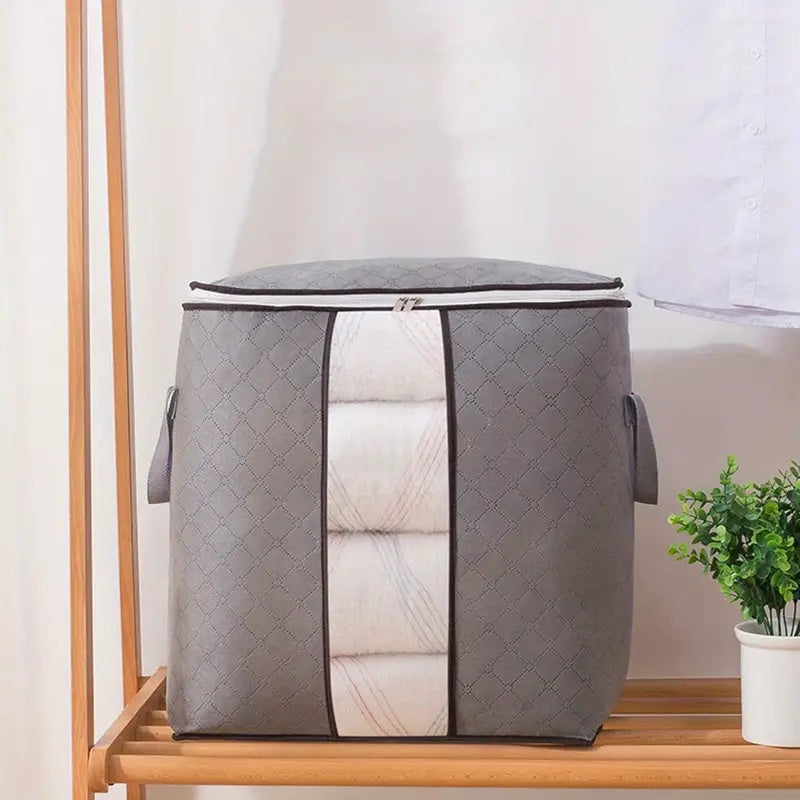 Large Collapsible Storage Bag – Foldable Organizer with Clear Window and Handles